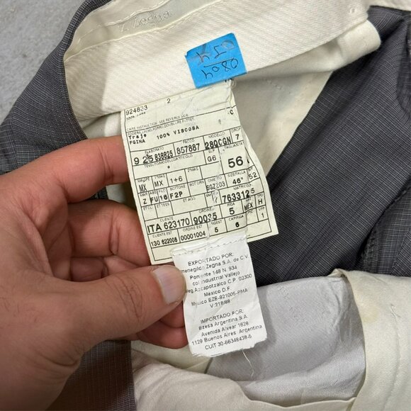 Ermenegildo Zegna Dress Pants Micro-Check Wool Trousers Grey 40x33 - Picture 5 of 10